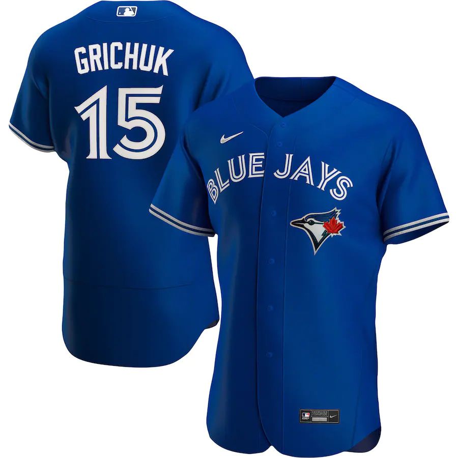Mens Toronto Blue Jays #15 Randal Grichuk Nike Royal Alternate Authentic Player MLB Jerseys->toronto blue jays->MLB Jersey